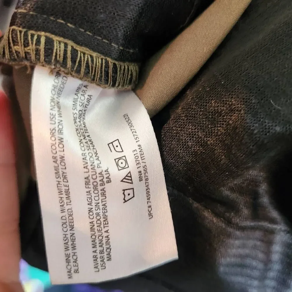 Orvis Green Nylon Blend Outdoor Hiking Mid-Rise Relaxed Cargo Shorts Size 36